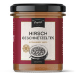 Hirschgeschnetzeltes in Cranberrysauce, 320g / Glas
